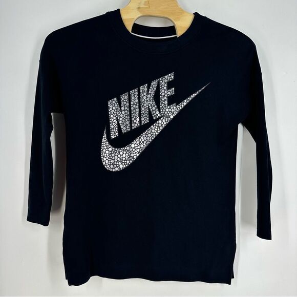 NIKE Women’s Pullover Metallic Polka Dot Swoosh Logo Sz M - Picture 2 of 11